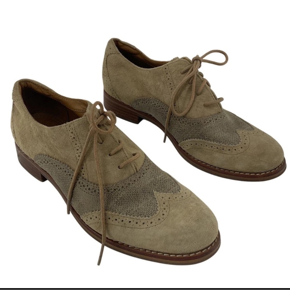 Sebago Women's Tan Suede Flats Oxford style brand new condition